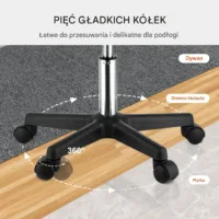 Obrotowe Krzesło z Regulacją Wysokości - Nośność 181 kg Czarne