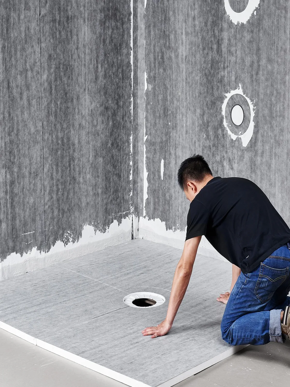 Brodzik prysznicowy 1828x1828 mm odpływ środkowy zestaw lekkie panele EPS - obrazek 6