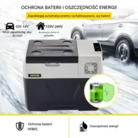 Lodówka samochodowa 30L, kompresorowa, -20 do 20°C 45dB campingowa kółka