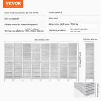 Przegroda pokojowa parawan ścianka działowa drewniana 8 segmentów