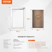 Klapa dla psa do drzwi z zamkiem – aluminiowa rama na magnes średnia