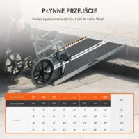 Rampa podjazdowa aluminiowa 122 cm 363 kg składana antypoślizgowa