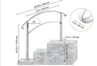 Poręcz schodowa zewnętrzna na 1-3 stopnie biała żeliwna do betonu drewna