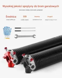 Sprężyny skrętne mechanizm otwierania brama garażowa 5x50x660mm 16000 cykli
