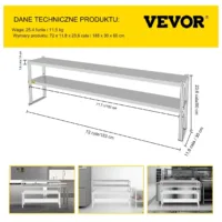 Dwupoziomowa Półka ze Stali Nierdzewnej