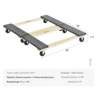 Wózek Meblowy Drewniany 2 Sztuki