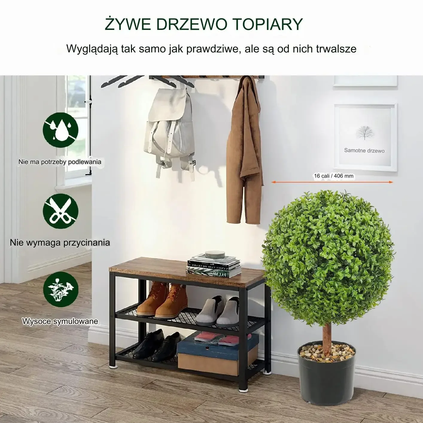 Sztuczne drzewka 2 szt 120 cm topiary do salonu, tarasu, balkonu - obrazek 2