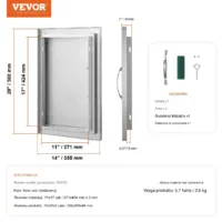 Drzwi do Grilla ze Stali Nierdzewnej 50x35x4cm