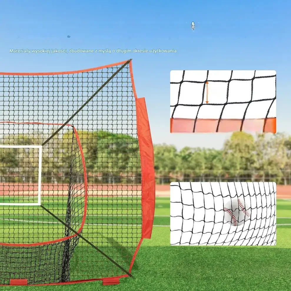 Siatka treningowa baseball softball 2,1 x 2,1 m przenośna z strefą uderzeń - obrazek 3