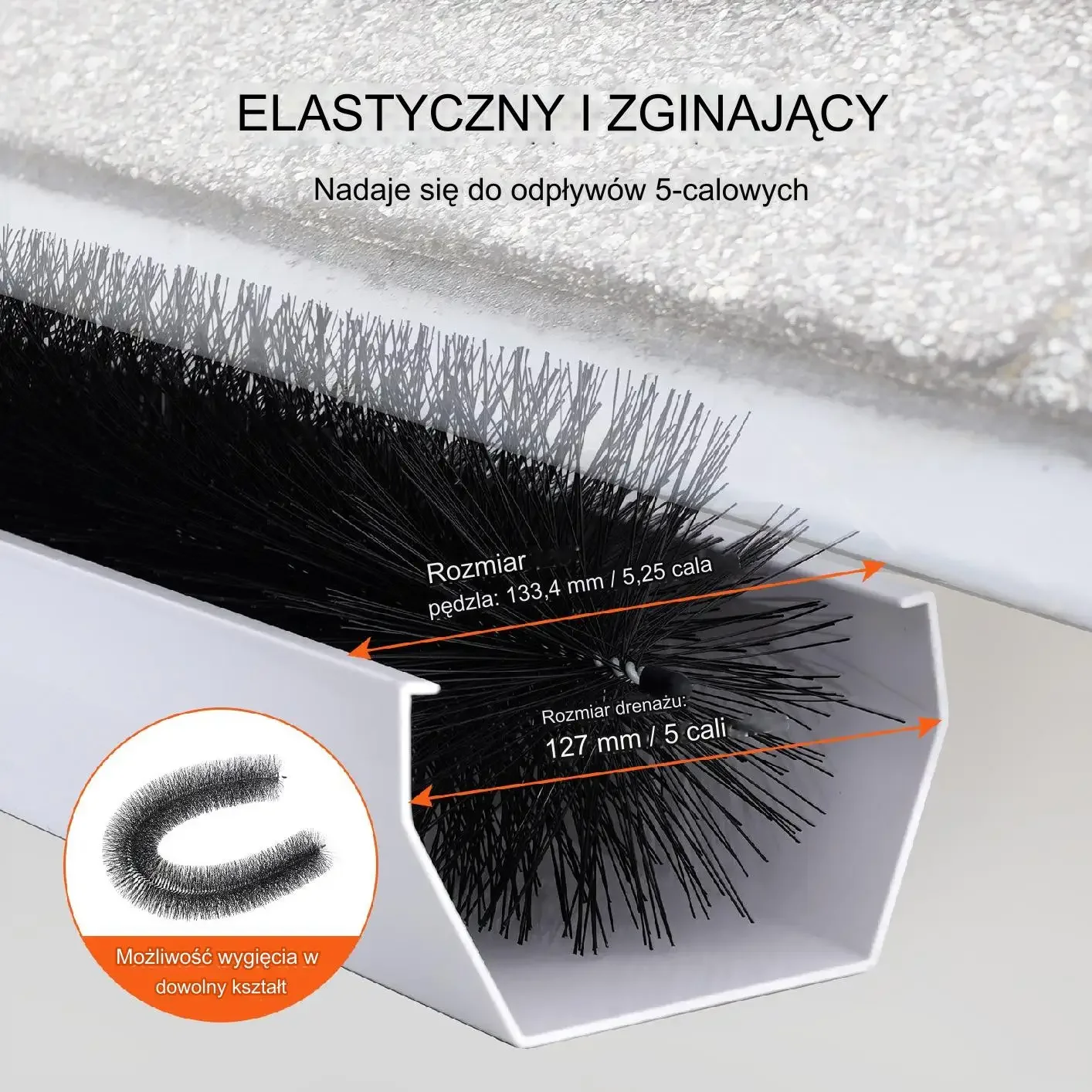 Szczotka do rynien czyścik kolce 1830x13cm 20szt – osłona do liści - obrazek 4