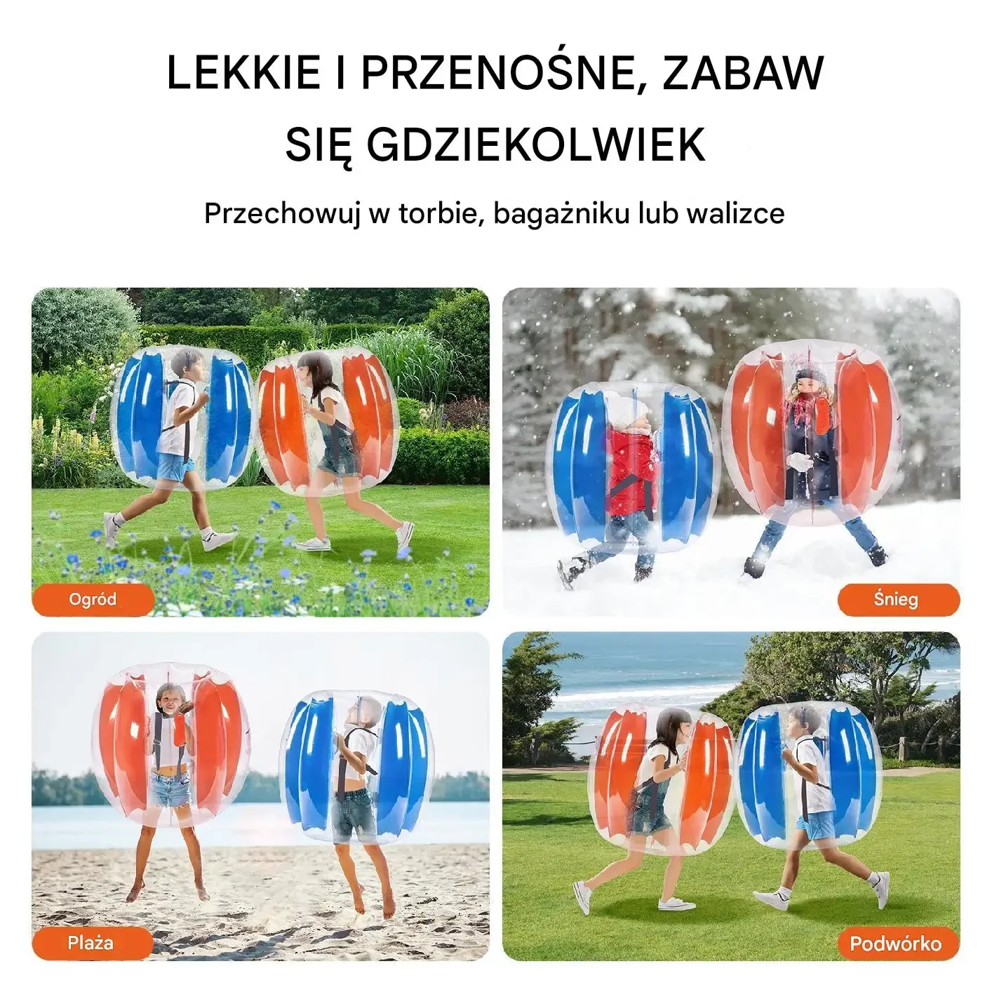 Nadmuchiwane kule do zderzania 2 sztuki 90cm dzieci zabawa - obrazek 4