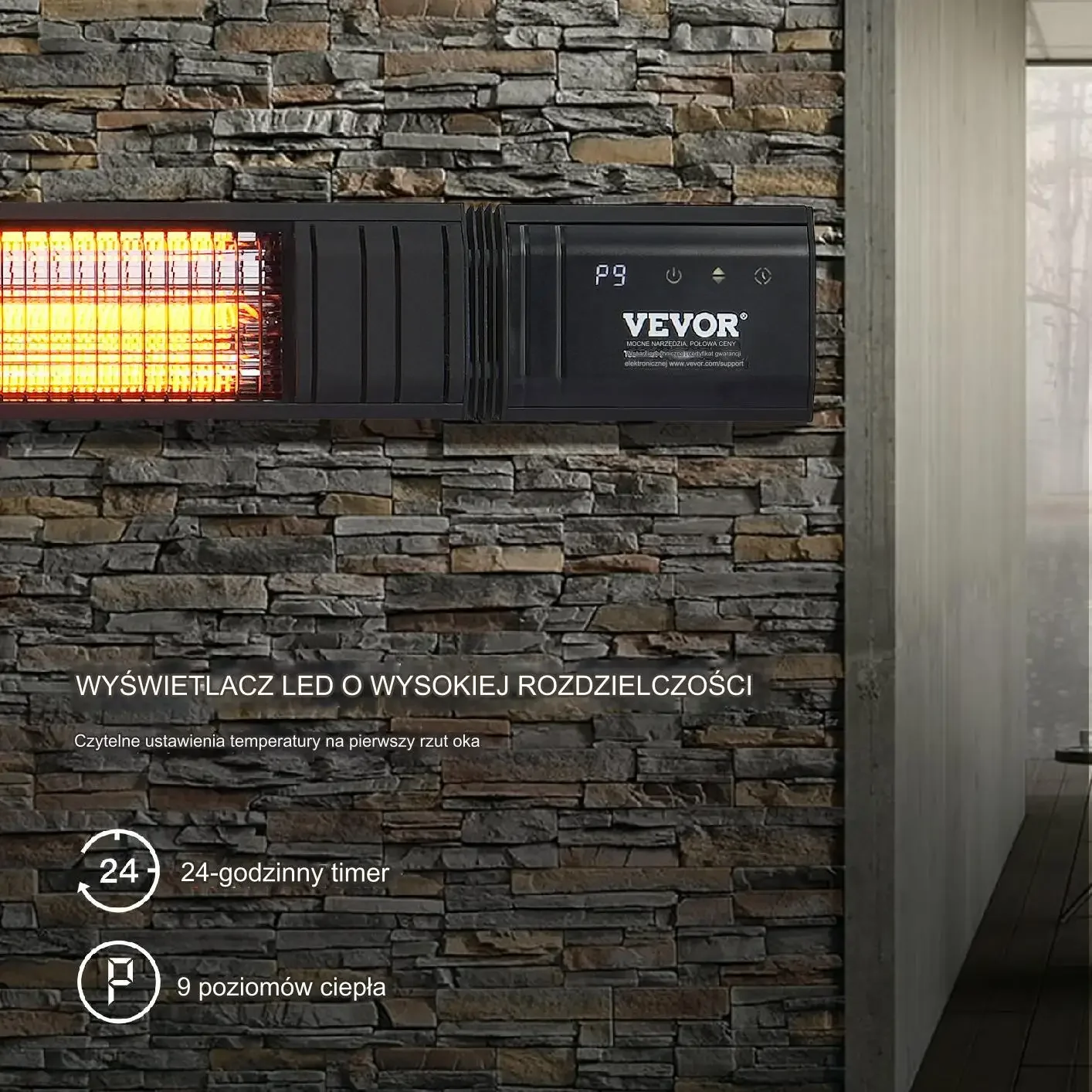 Promiennik Grzejnik Elektryczny na Podczerwień – 3000 W - obrazek 5