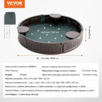 Piaskownica okrągła 120 cm z pokrywą HDPE 3 siedziskami drenaż prezent