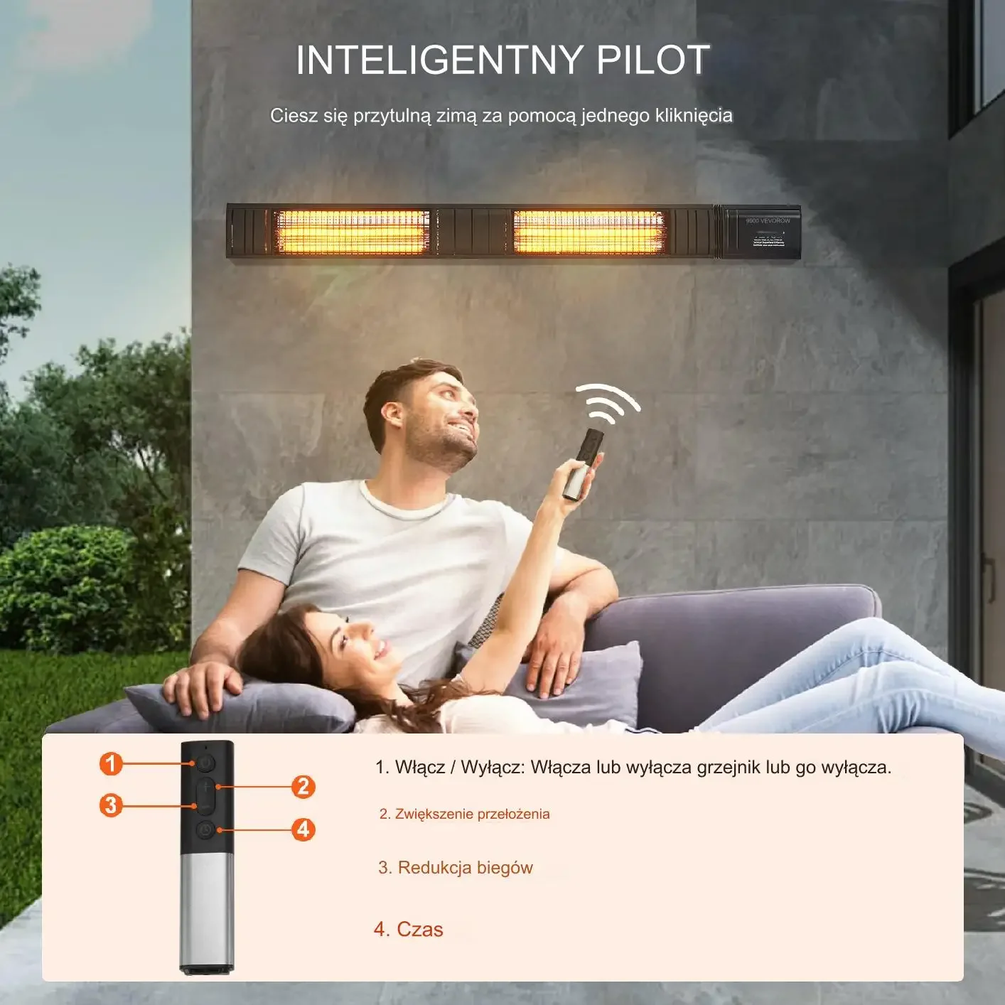 Promiennik Grzejnik Elektryczny na Podczerwień – 3000 W - obrazek 4