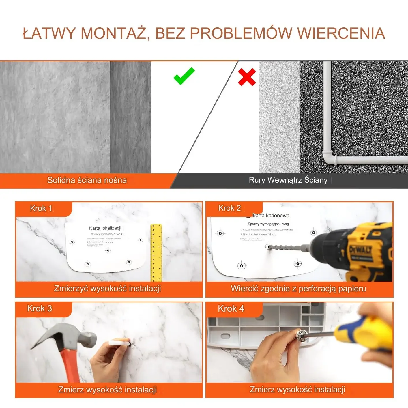 Składane Siedzisko Prysznicowe – Montaż ścienny Udźwig 450 kg - obrazek 2