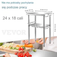 Stół gastronomiczny 60x45cm ze stali nierdzewnej blat roboczy kuchnia