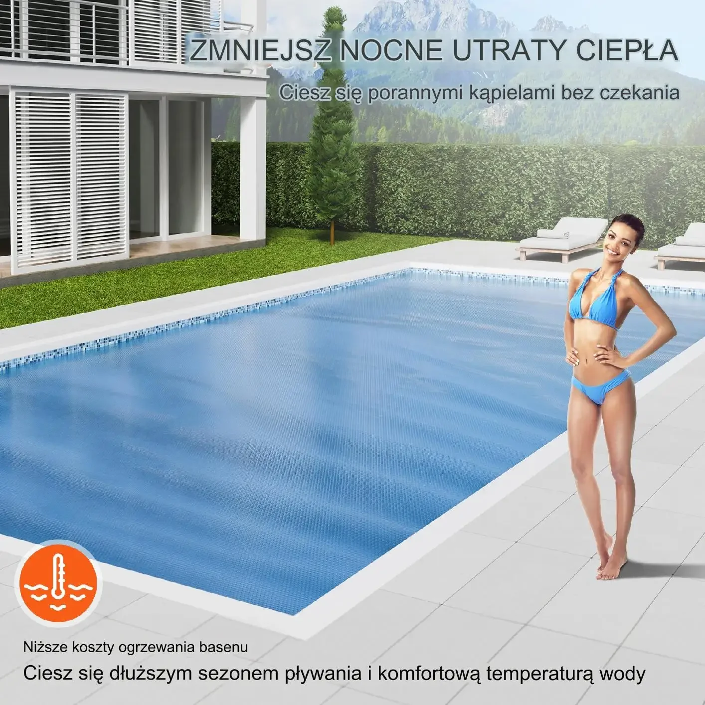 Pokrywa solarna do basenu PE 11x5.5m ogrzewa wodę zapobiega parowaniu - obrazek 3