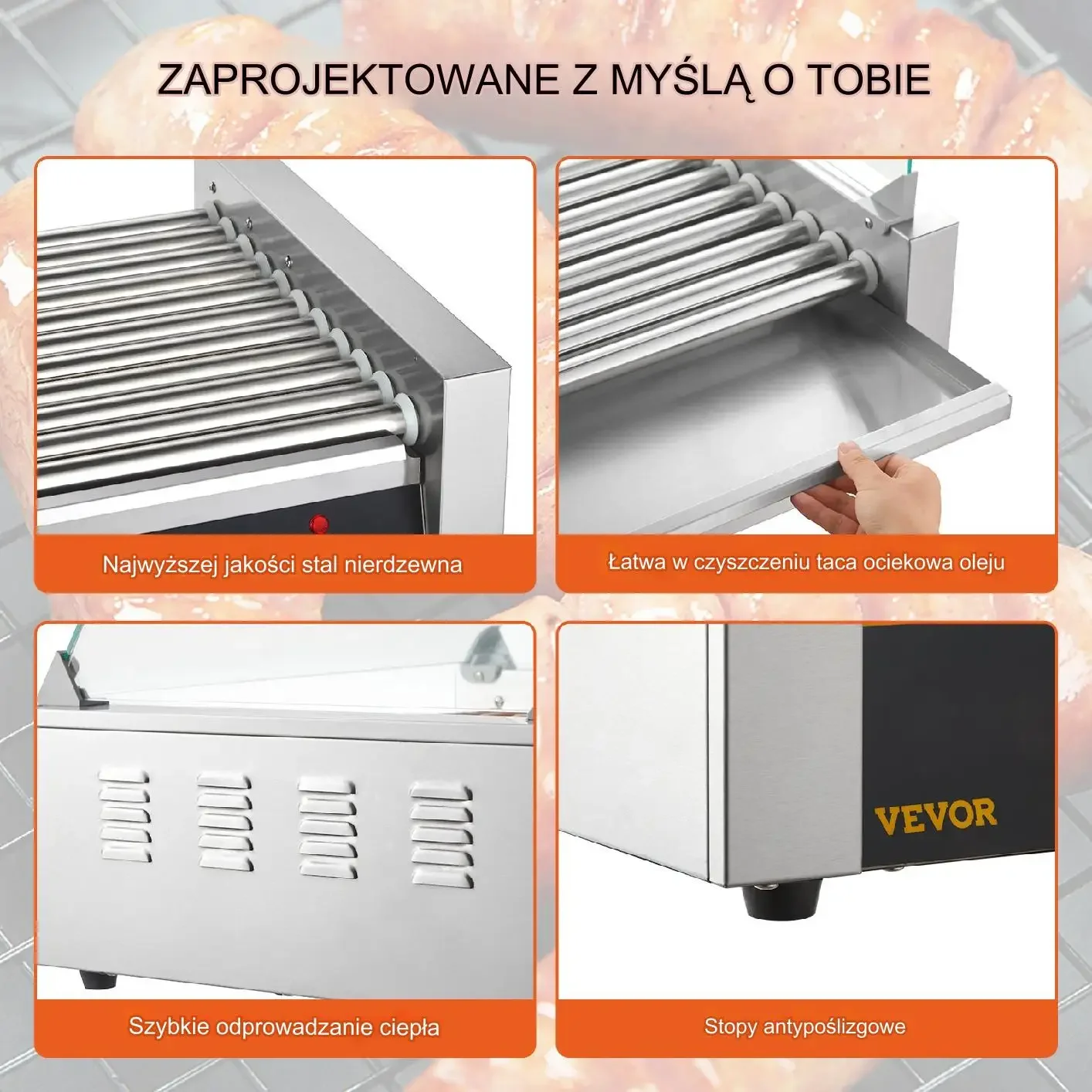 Elektryczna Maszyna do Robienia 30 Hotdogów 11 Rolek - obrazek 4