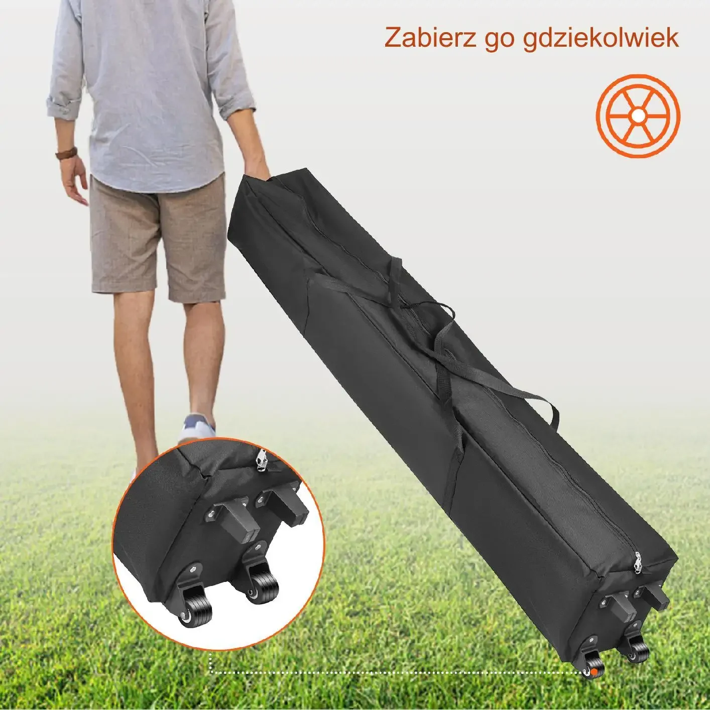 Namiot pawilon 300×300 cm z 4 ściankami, pop-up, stabilny, biała UV odporny - obrazek 5