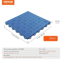 Płytki garażowe 30x30cm 50szt antypoślizgowe podwójna tekstura niebieskie