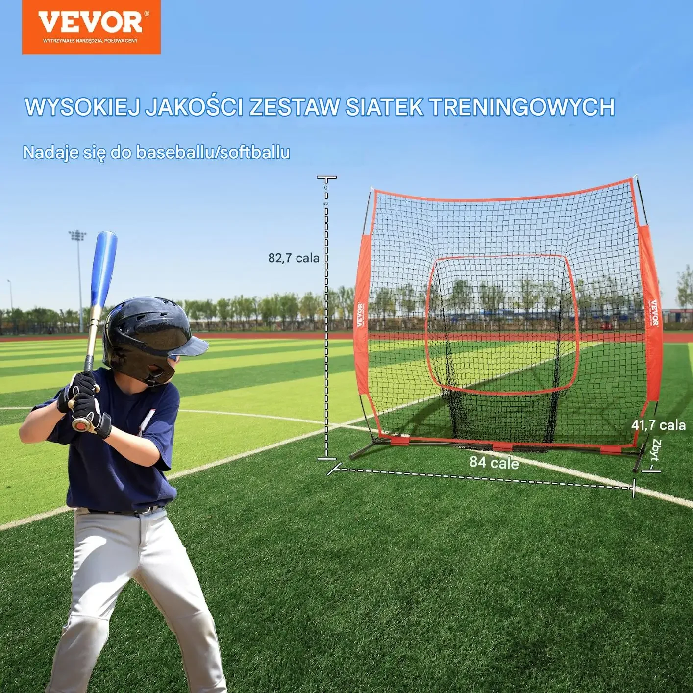 Siatka treningowa baseball softball 2.1x2.1m tor do odbijania pokrowiec - obrazek 6