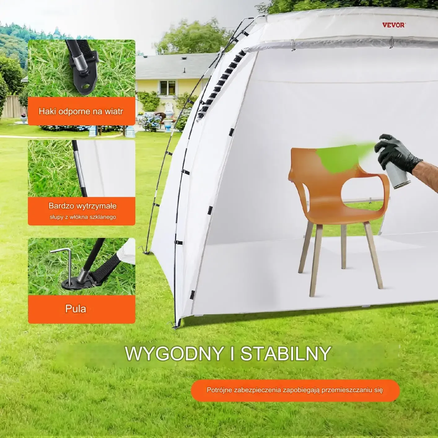 Namiot Malarski Przenośny Kabina – 305×213×183 cm - obrazek 5