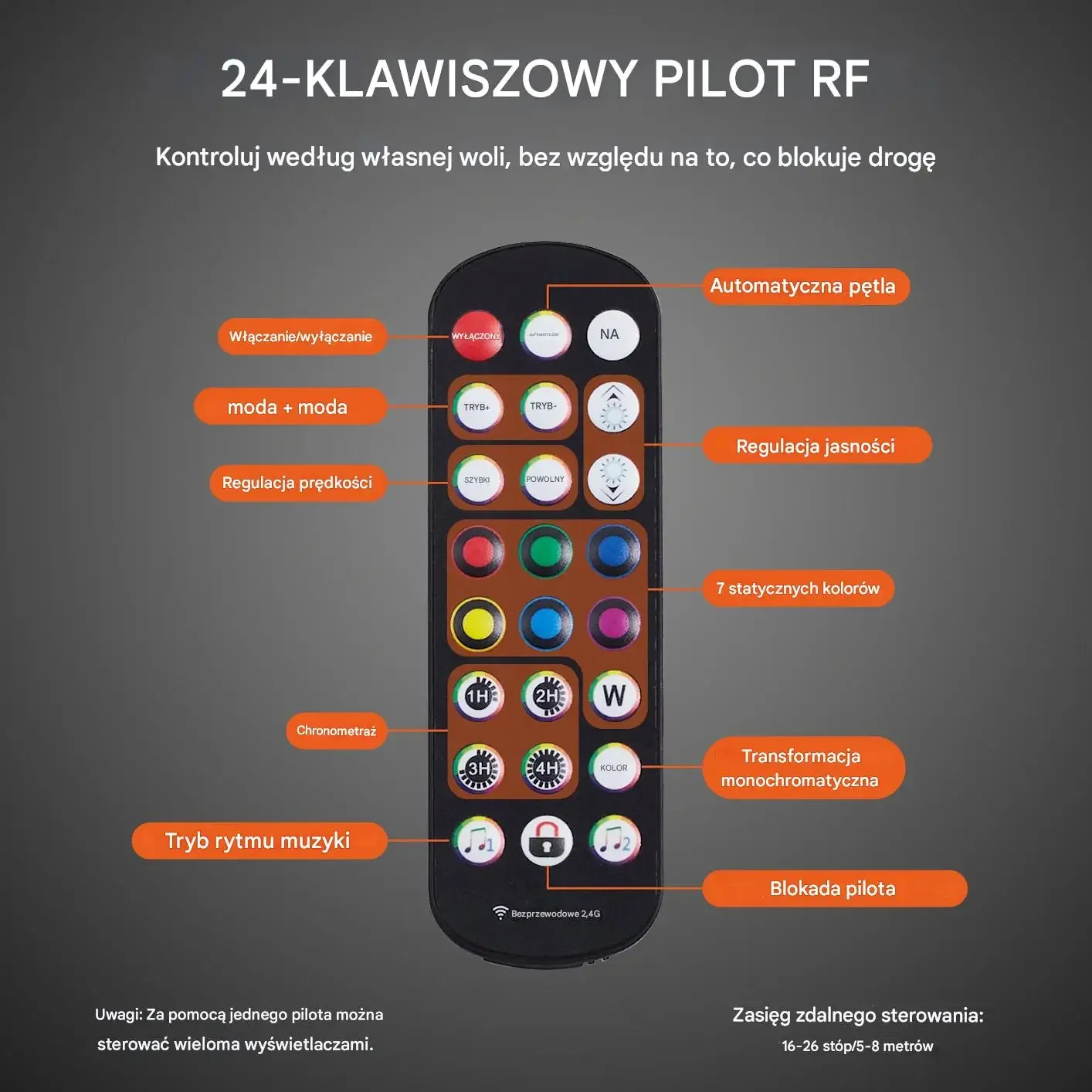 Podświetlana półka na butelki barowa, 61 cm, 3-stopniowa, sterowanie zdalne - obrazek 3