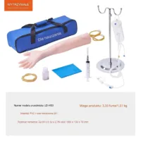 Model do nauki wkłuć dożylnych, fantom jasny, lekki, z żyłami i stojakiem