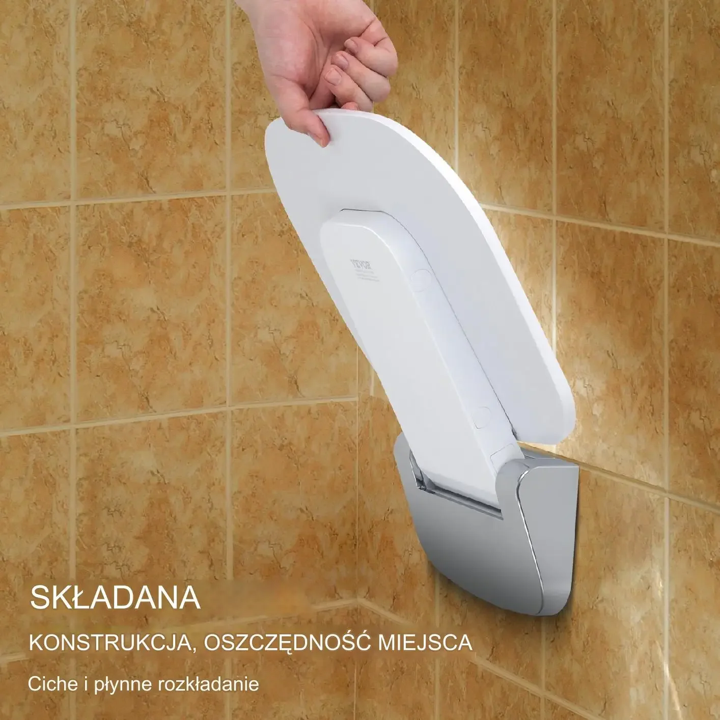 Składane Siedzisko Prysznicowe – Montaż ścienny Udźwig 450 kg - obrazek 4