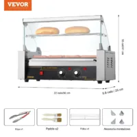 Grill Rolkowy do Hot Dogów – 5 Rolków 12 Parówek