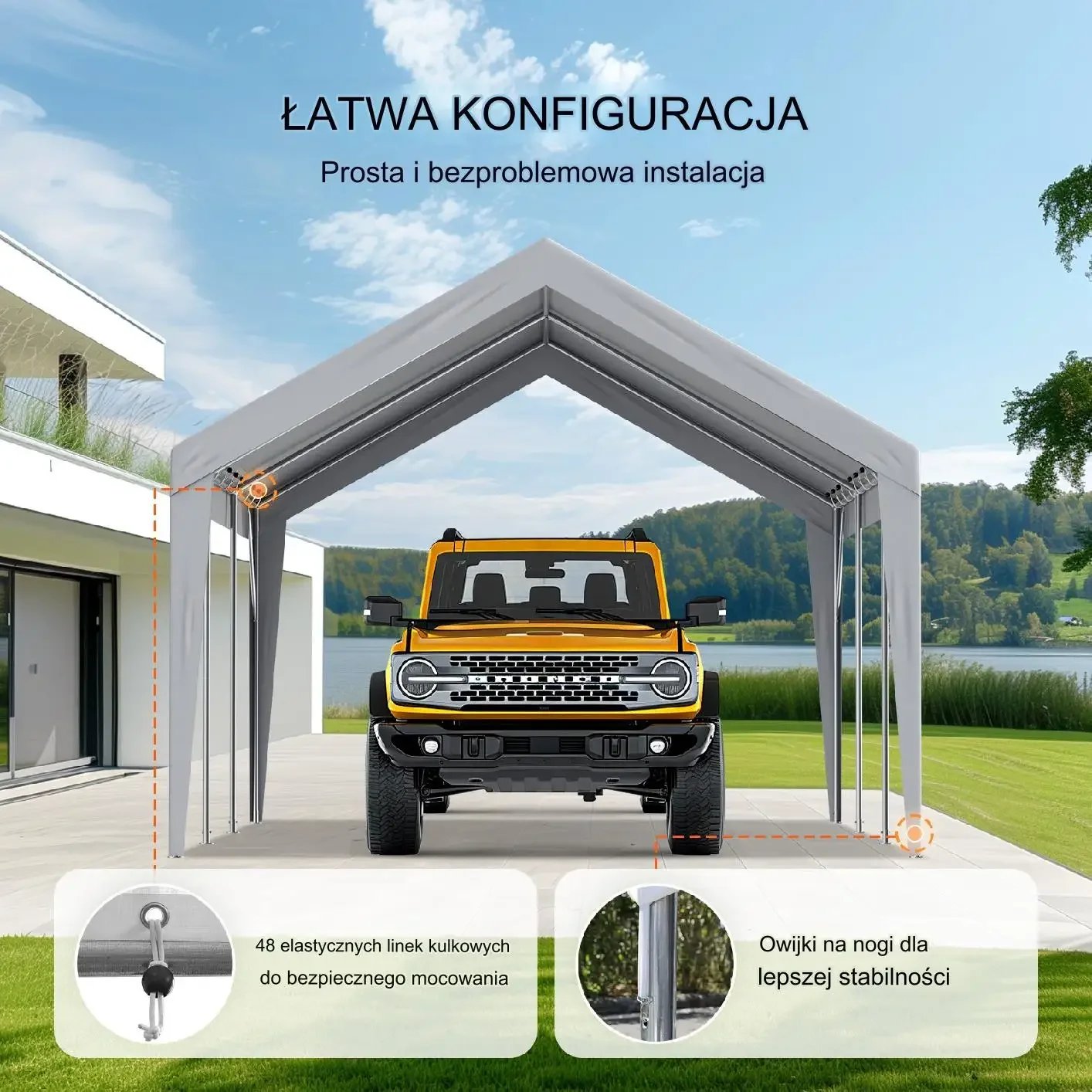 Wymienna Wiata do Garażu Szara - obrazek 4