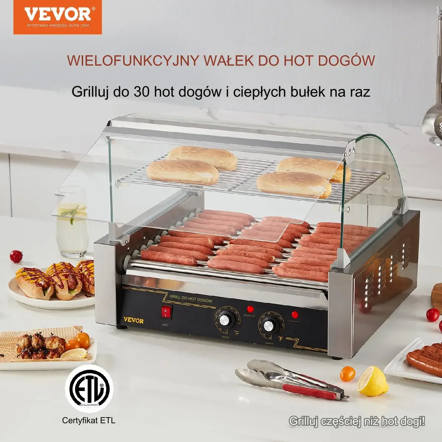 Elektryczna Maszyna do Robienia 30 Hotdogów 11 Rolek - obrazek 6