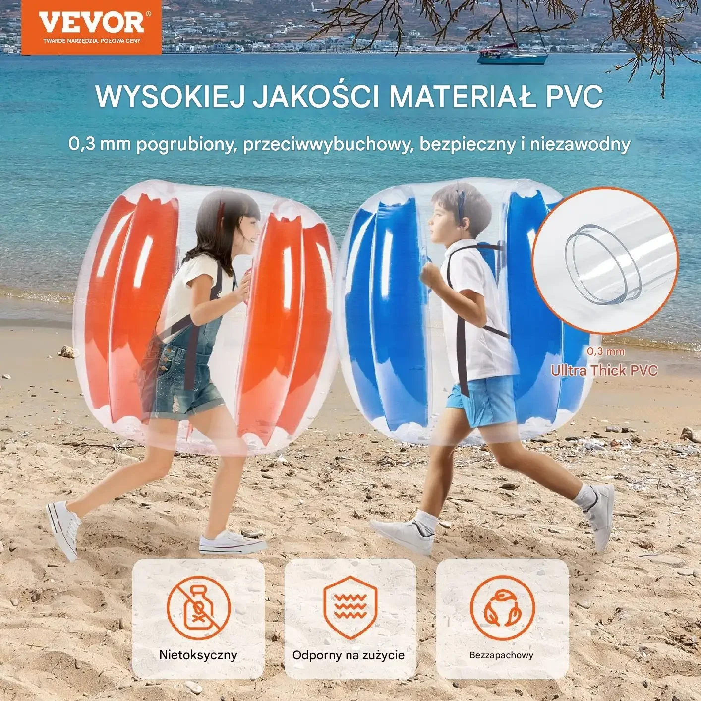 Nadmuchiwane kule do zderzania 2 sztuki 90cm dzieci zabawa - obrazek 6