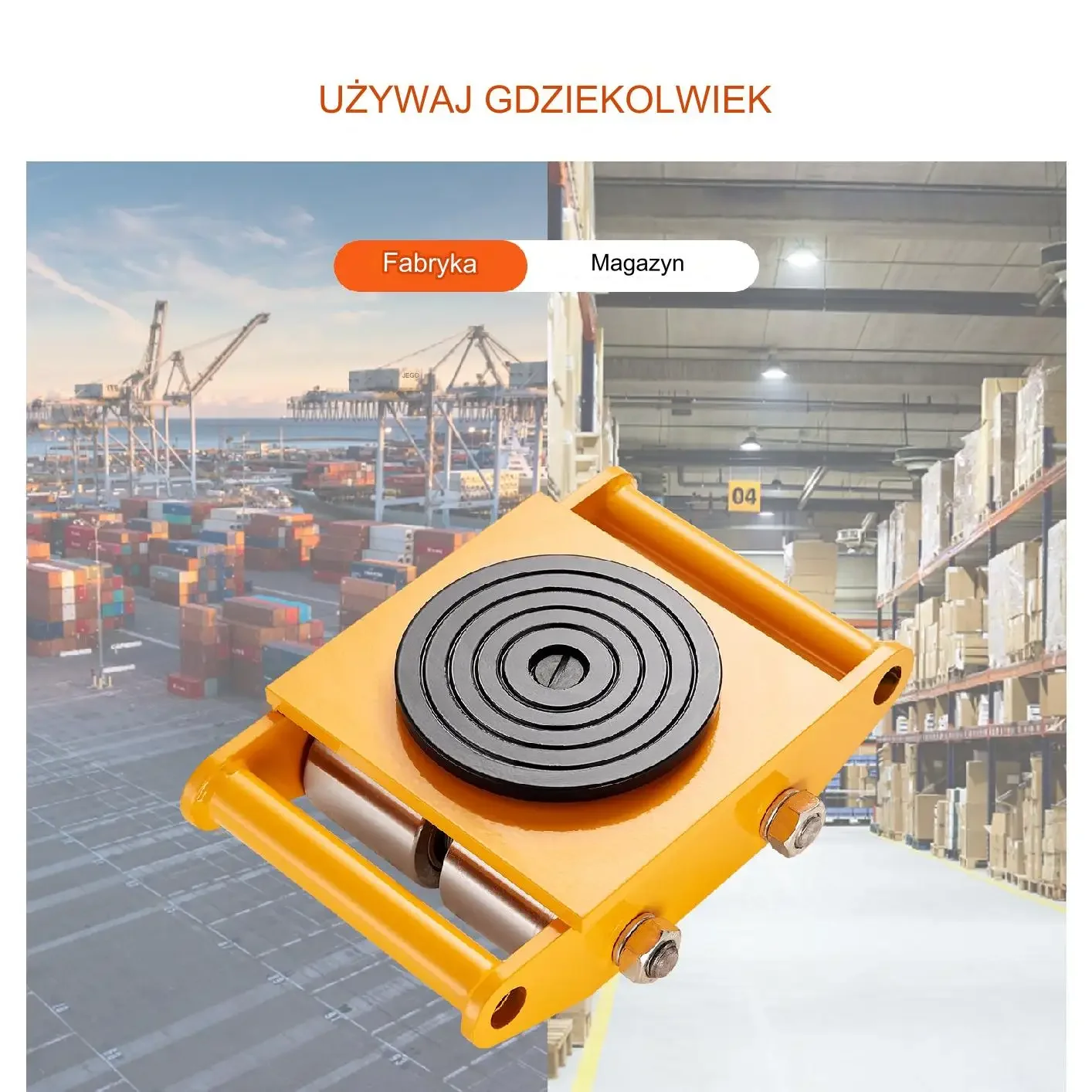 Wózki Rolki Transportowe do Ciężkich Ładunków – 4 Sztuki - obrazek 4