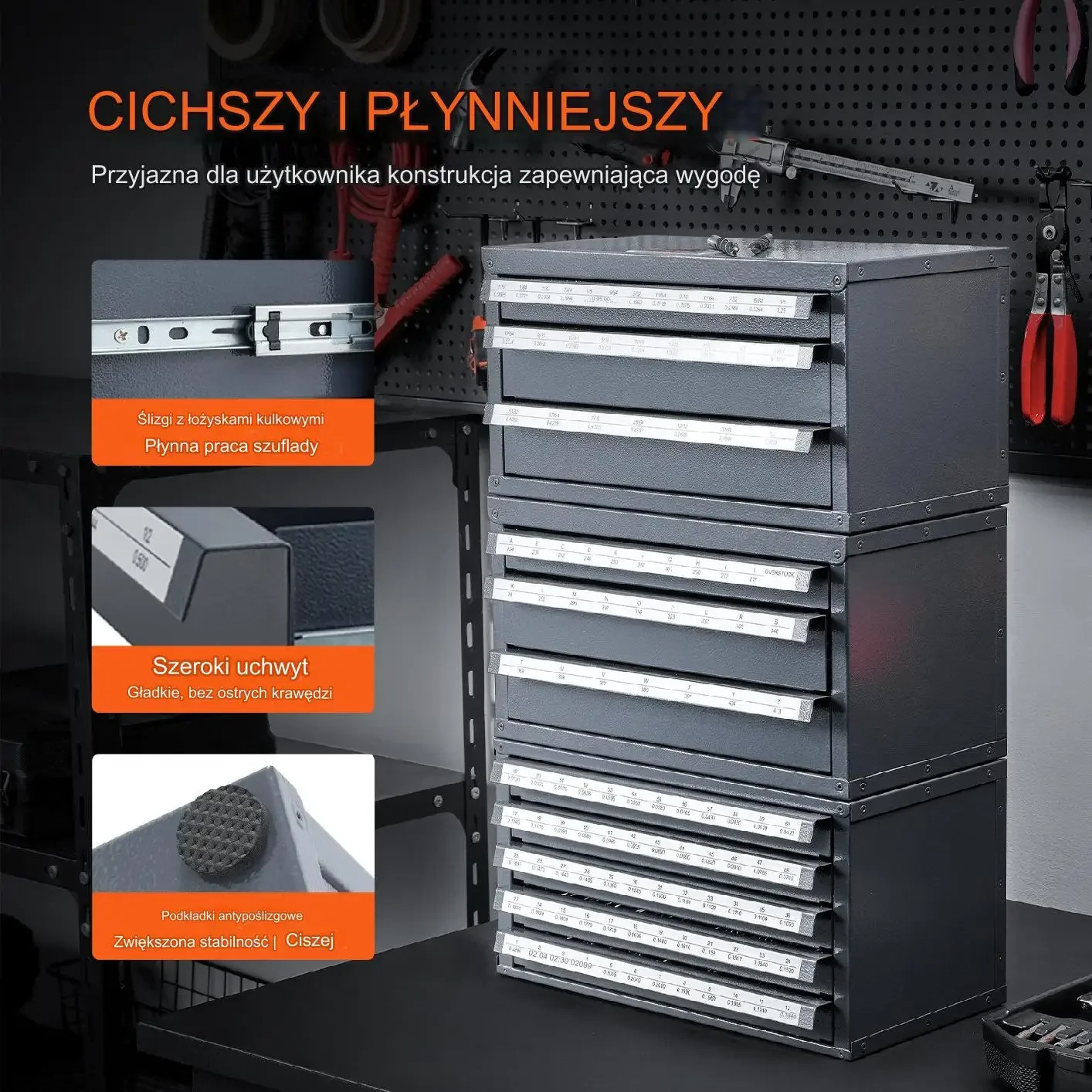 Szafka na Frezy Trzpieniowe 3 Szuflady 29 Komór - obrazek 4