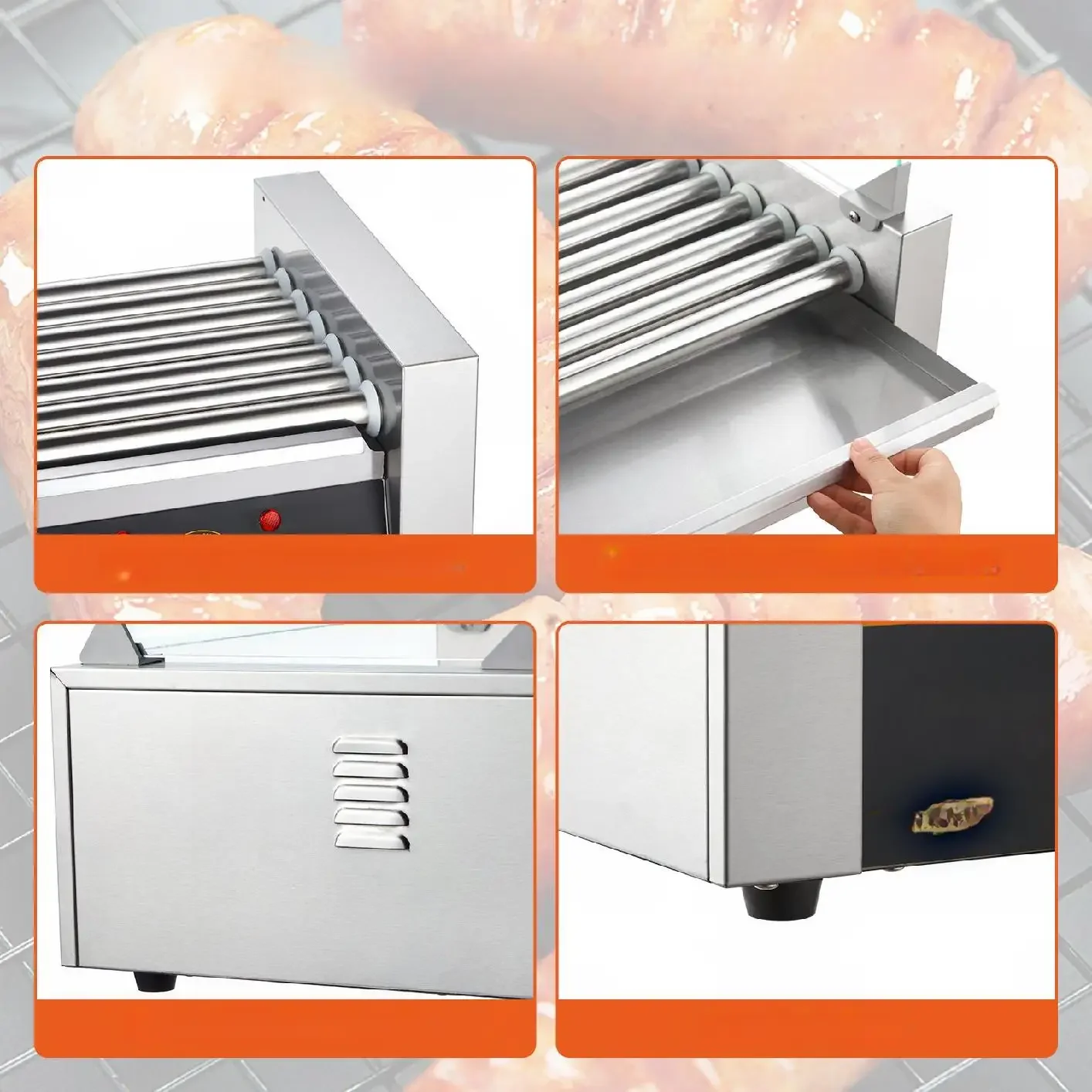 Elektryczna Maszyna do Robienia 18 Hotdogów 7 Rolek - obrazek 7