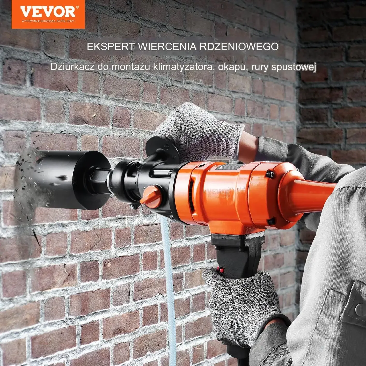 Wiertnica diamentowa 1500W do betonu 10.2cm ręczna wiercenie otworów - obrazek 5