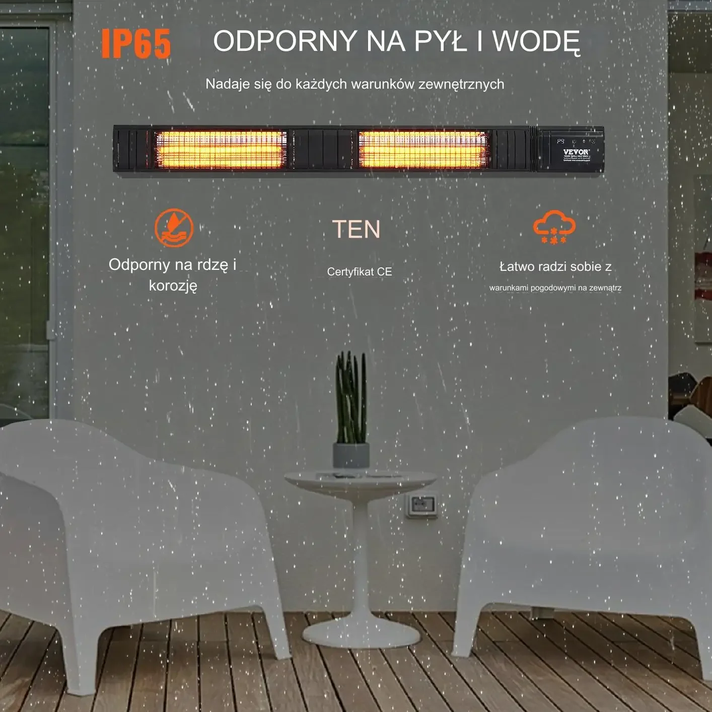 Promiennik Grzejnik Elektryczny na Podczerwień – 3000 W - obrazek 2