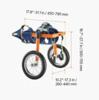 Wózek inwalidzki dla psa 2-kołowy regulowany lekki amortyzowane koła