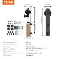 System drzwi przesuwnych do 2 skrzydeł 244 cm płynny przesuw