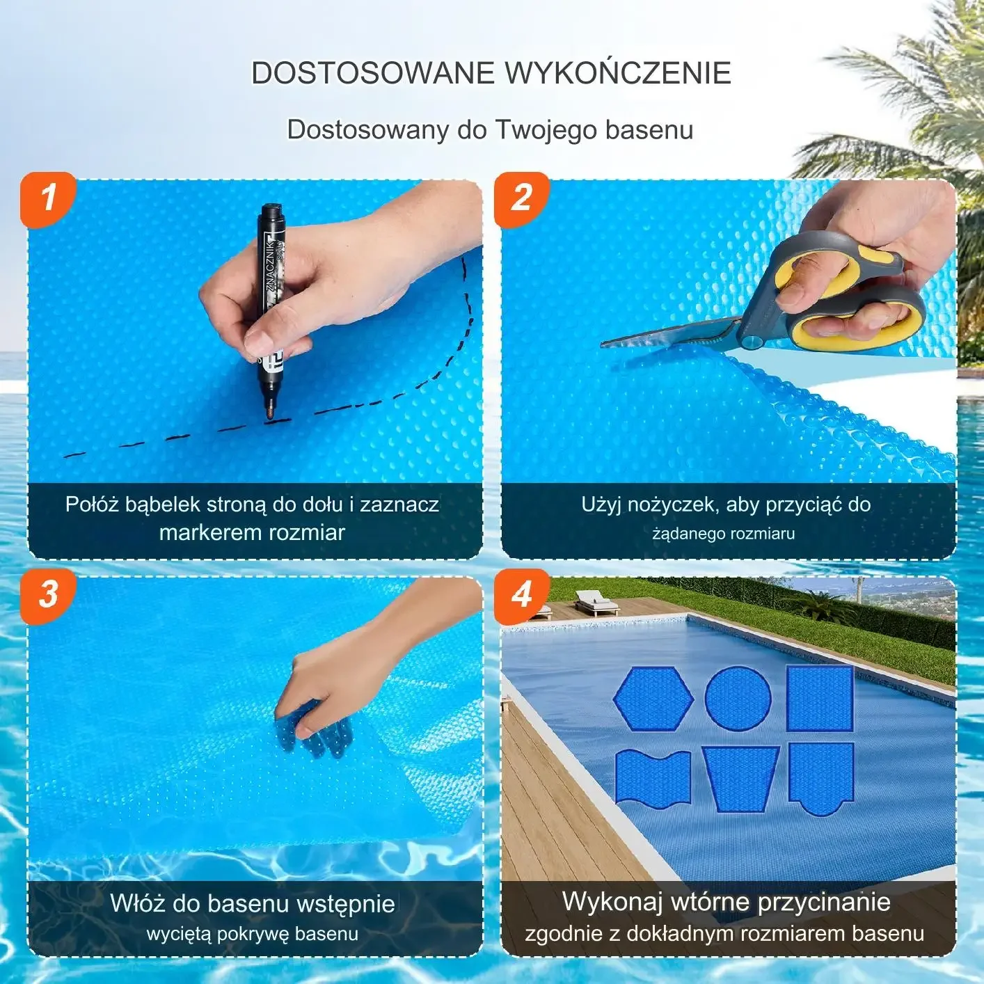 Pokrywa solarna do basenu PE 11x5.5m ogrzewa wodę zapobiega parowaniu - obrazek 5