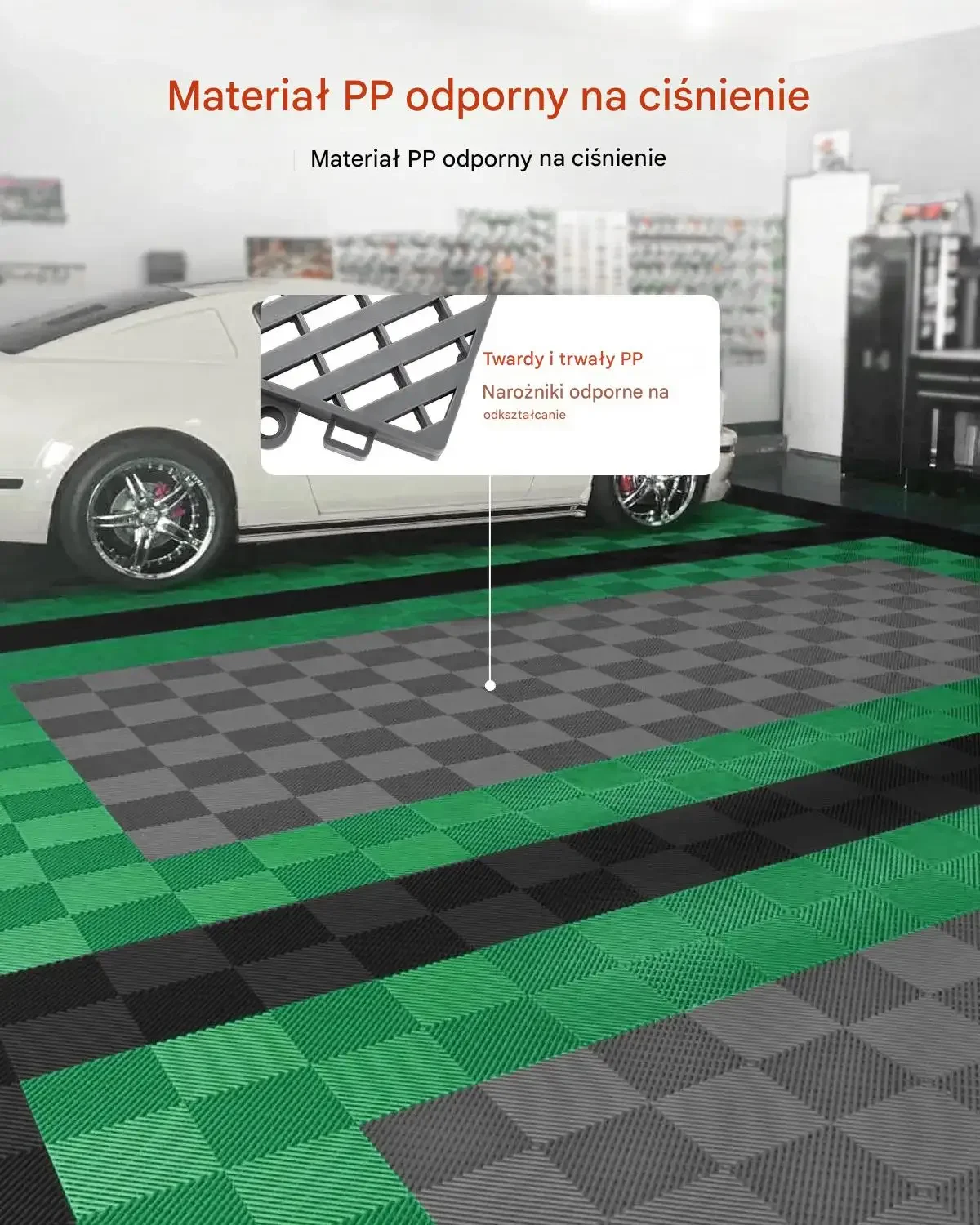 Mata drenażowa modułowa 41x41cm antypoślizgowa PP 24szt garaż ogród szara - obrazek 2