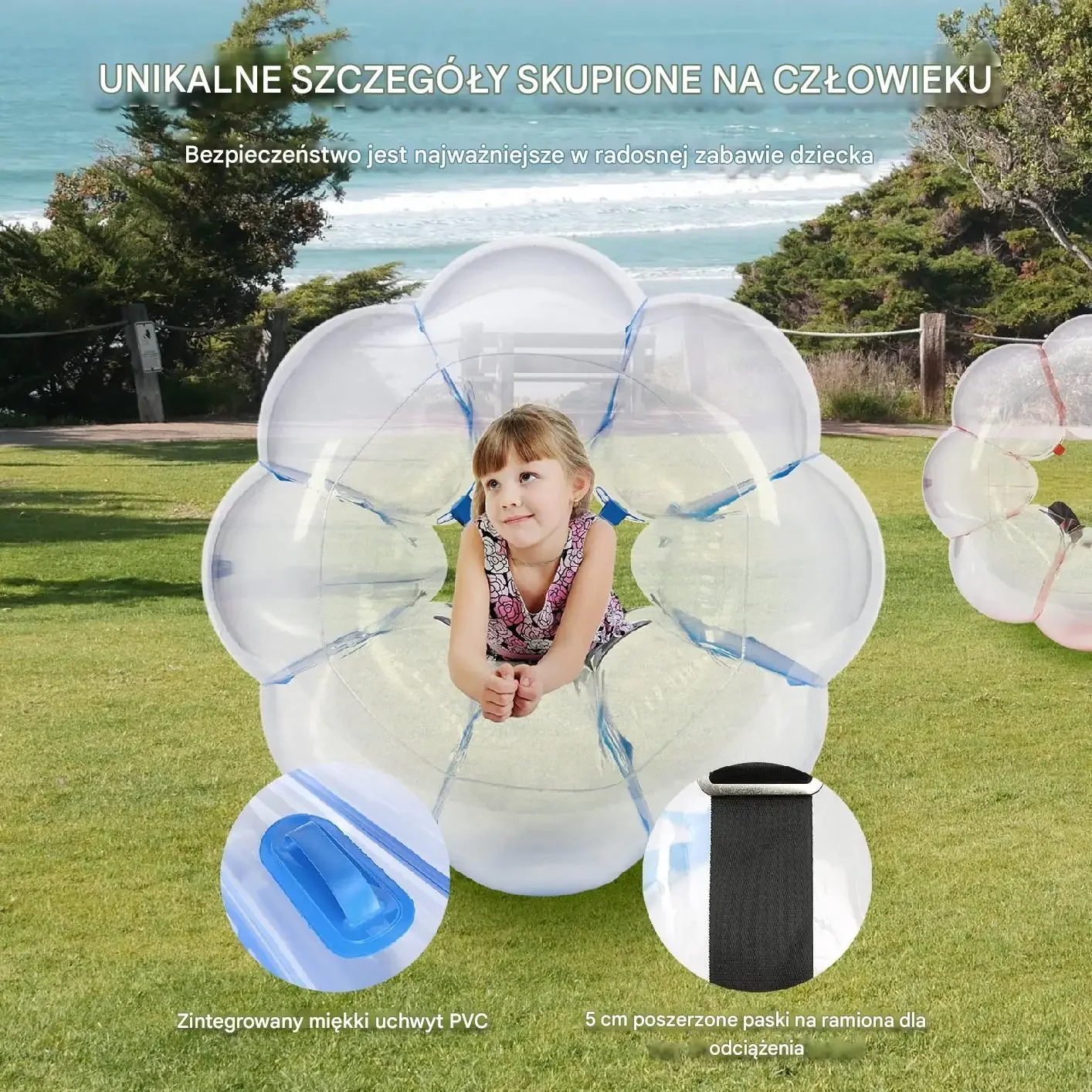 Nadmuchiwane kule do zderzania 2 sztuki 90cm dzieci zabawa - obrazek 2