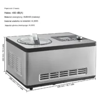 Automatyczna maszyna do lodów 2L sprężarkowa bez zamrażania cicha 180W