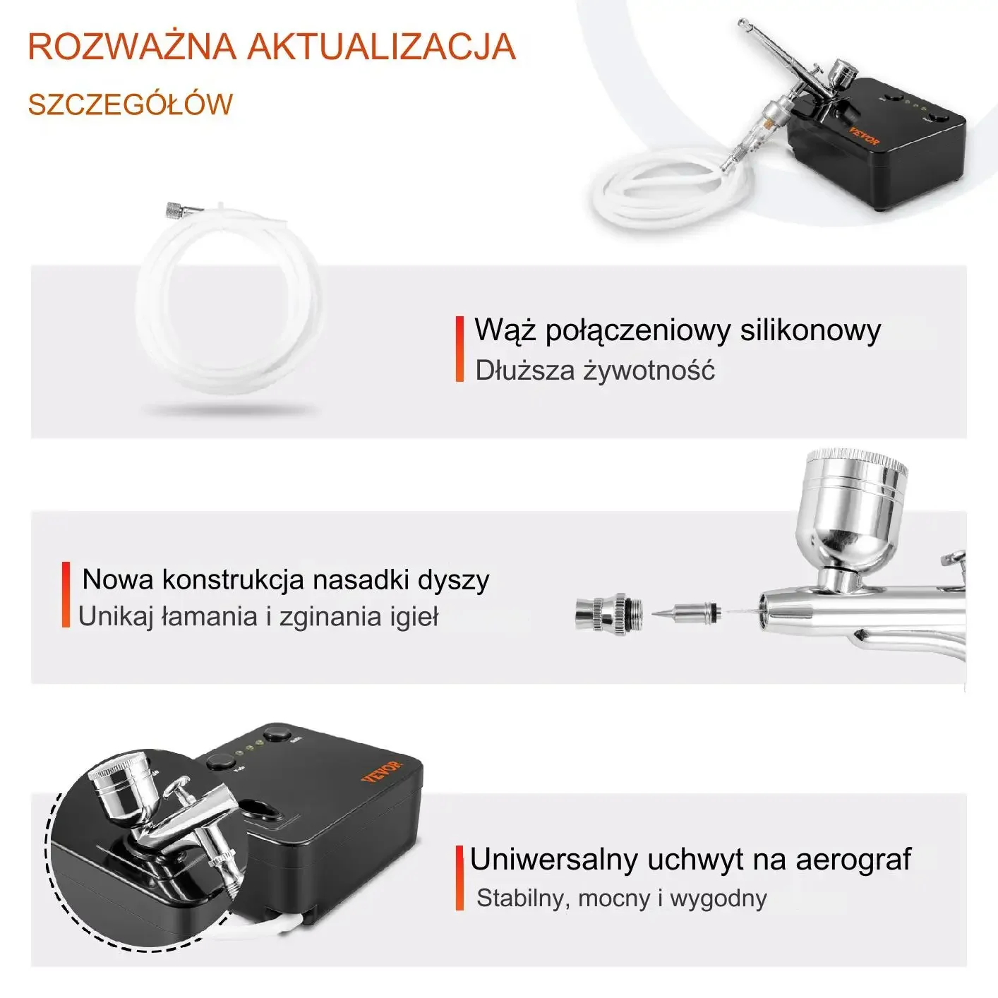 Zestaw aerografów z kompresorem do malowania ciast tatuażu modeli - obrazek 2