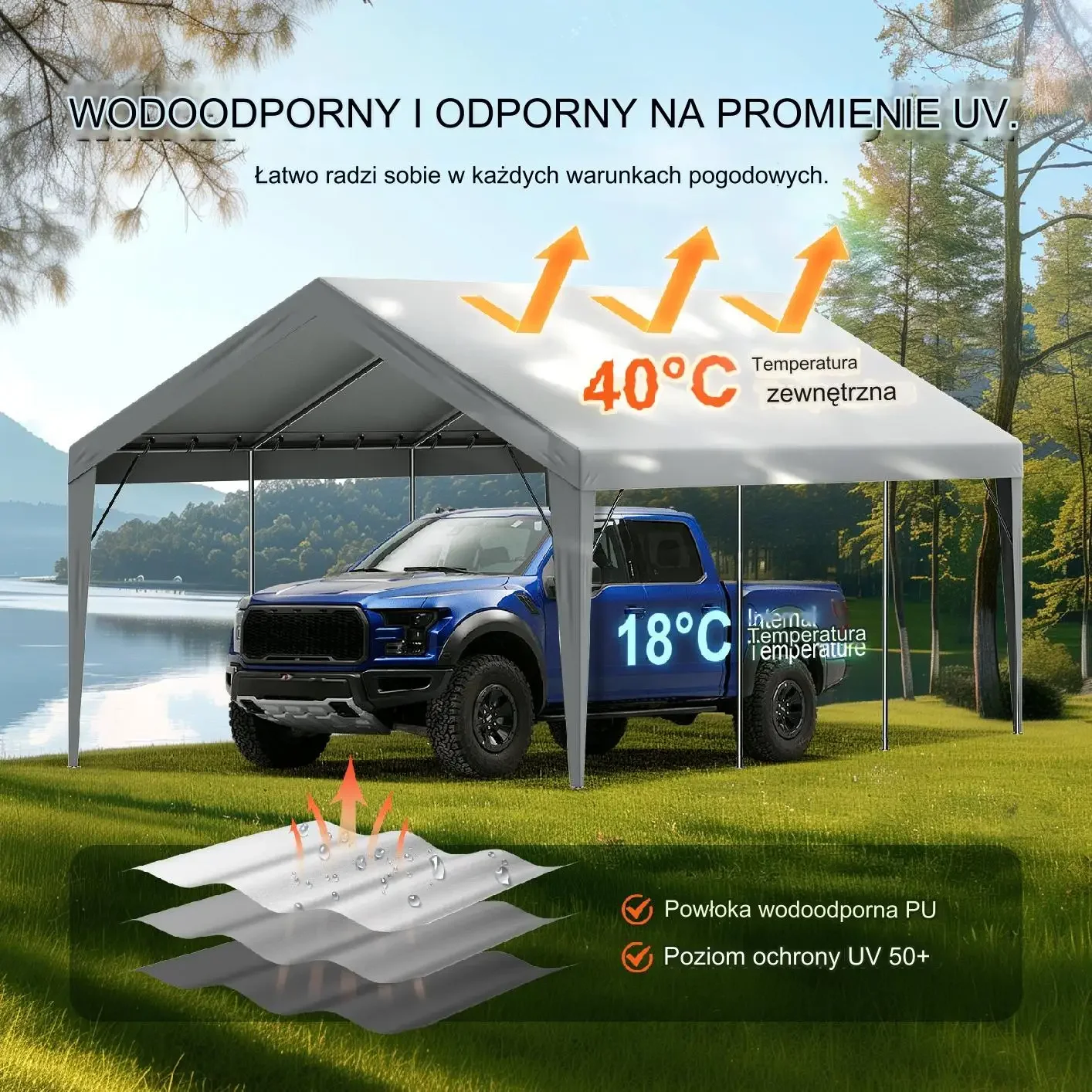 Wymienna Wiata do Garażu Szara - obrazek 2