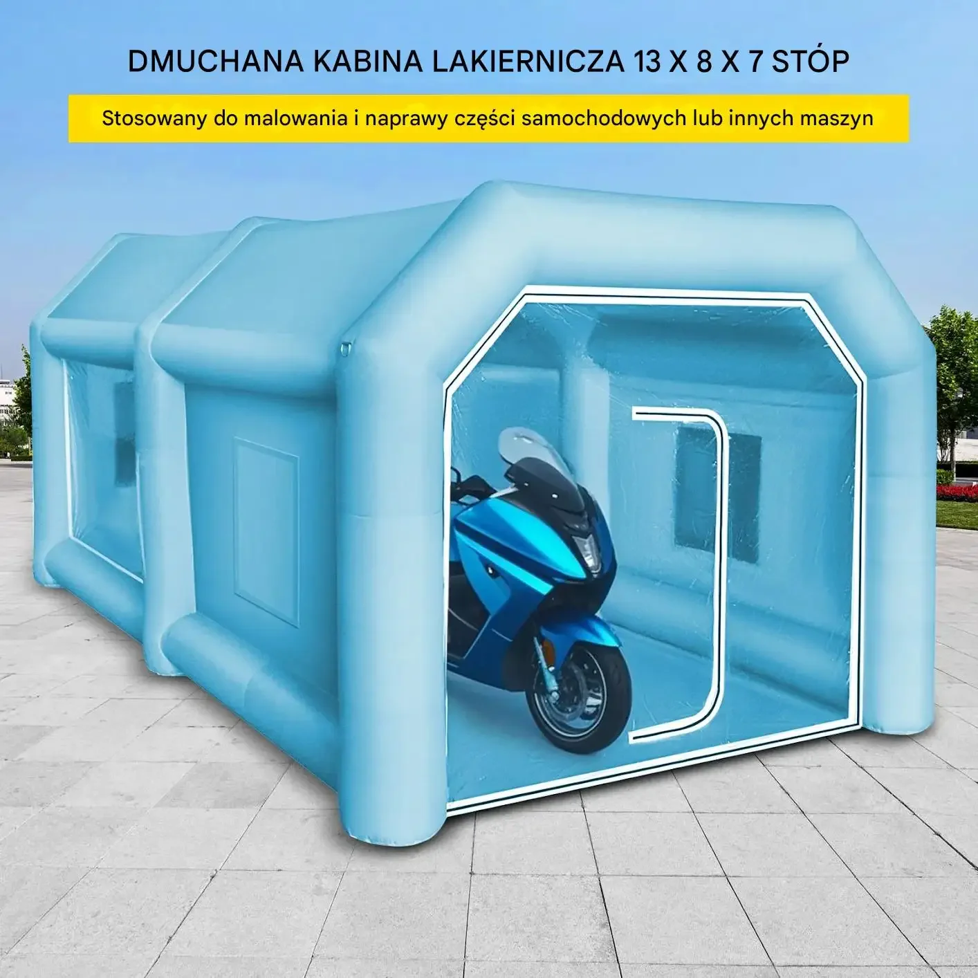 Namiot lakierniczy dmuchany kabina 4x2,5m 2 dmuchawy lakierowanie auta - obrazek 2