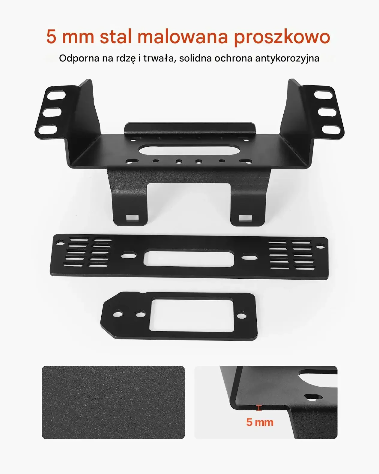 Uchwyt wyciągarki do haka 900-1600 kg stalowy do Polaris Ranger - obrazek 3