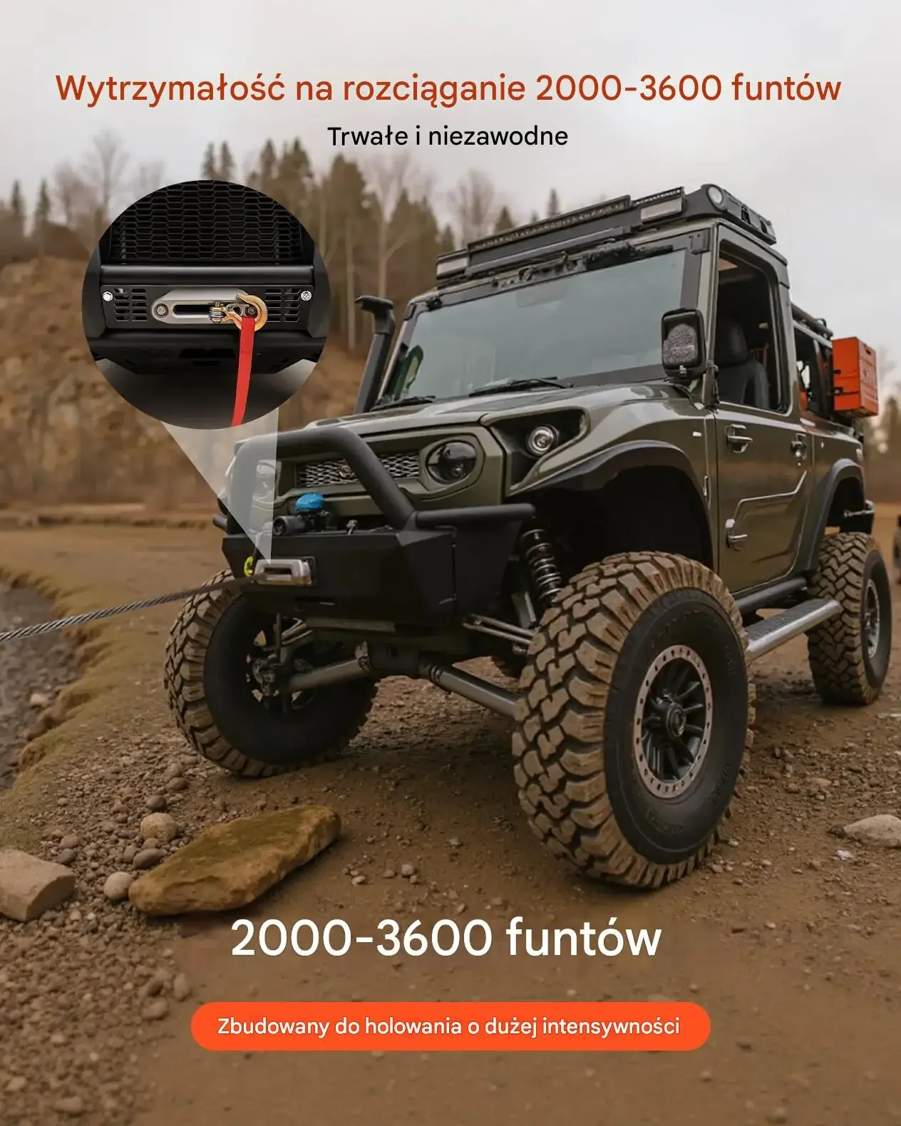 Uchwyt wyciągarki do haka 900-1600 kg stalowy do Polaris Ranger - obrazek 2