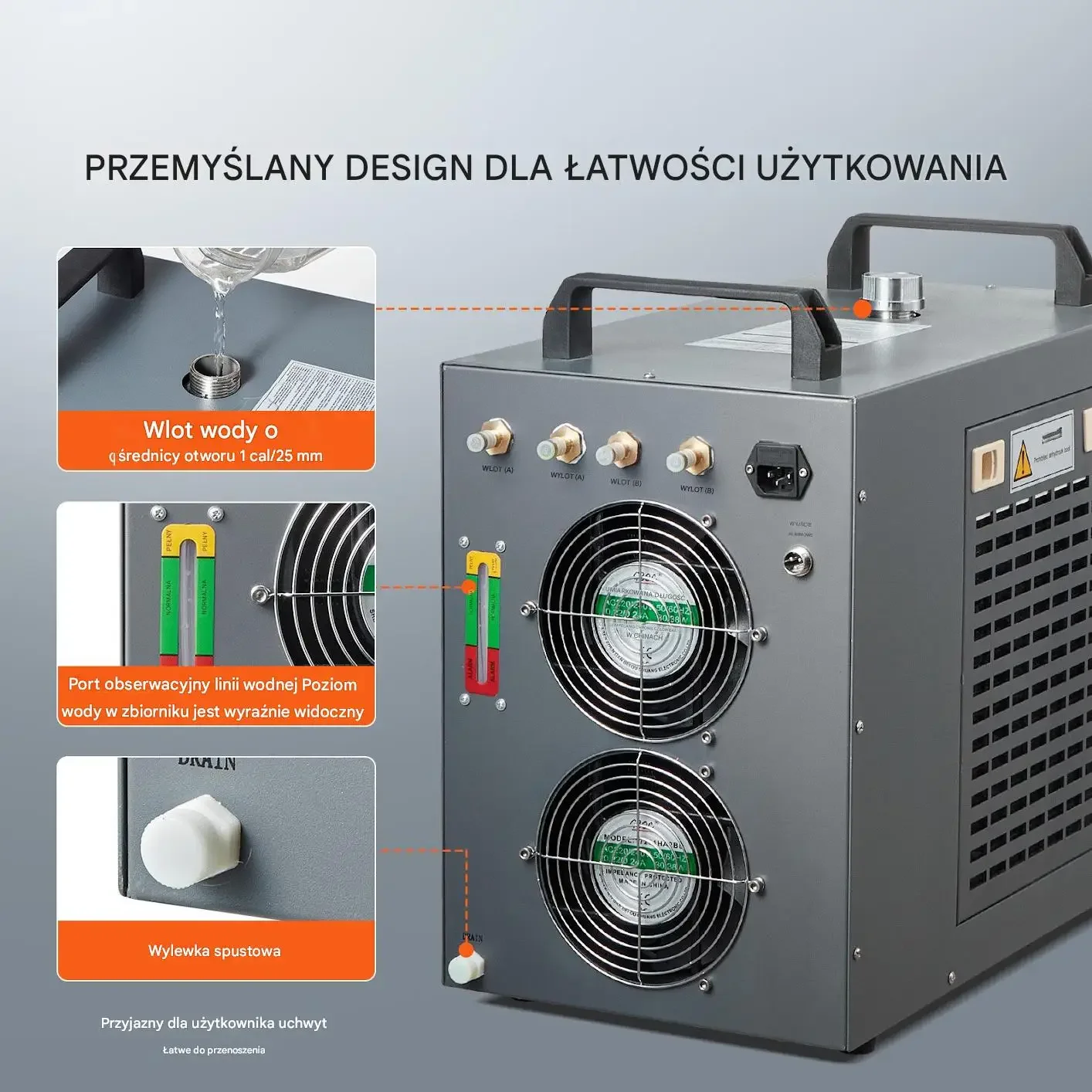 Chłodnica wody CW-5202 7L do chłodzenia lasera CO2 grawerki CNC - obrazek 6